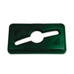 Rubbermaid&reg; Commercial Slim Jim Single Stream Recycling Top for Slim Jim Containers, Dark Green # RCP1788373EA