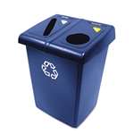 Rubbermaid&reg; Commercial Glutton Recycling Station, Rectangular, Plastic, 46 gal, Blue # RCP1792339