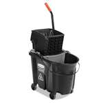 Rubbermaid&reg; Commercial WaveBrake Side-Press Wringer/Bucket Combo, 35 Qt, Black # RCP1863896