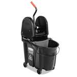 Rubbermaid&reg; Commercial Executive WaveBrake Down-Press Mop Bucket, Black, 35 Quart # RCP1863898