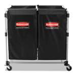 Rubbermaid&reg; Commercial Collapsible X-Cart, Steel, 2 to 4 Bushel Cart, 24 1/10w x 35 7/10d, Black/Silver # RCP1881781