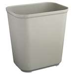 Rubbermaid&reg; Commercial Fire-Resistant Wastebasket, Rectangular, Fiberglass, 7gal, Gray # RCP2543GRA