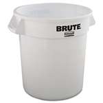 Rubbermaid&reg; Commercial Round Brute Container, Plastic, 10gal, White # RCP2610WHI