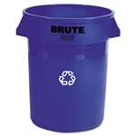 Rubbermaid&reg; Commercial Brute Recycling Container, Round, Plastic, 32 gal, Blue # RCP263273BE