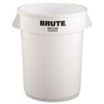 Rubbermaid&reg; Commercial Brute Refuse Container, Round, Plastic, 32 gal, White # RCP2632WHI