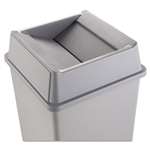Rubbermaid&reg; Commercial Untouchable Square Swing Top Lid, Plastic, 20 1/8 x 20 1/8 x 6 1/4, Gray # RCP2664GRAY