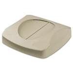 Rubbermaid&reg; Commercial Swing Top Lid for Untouchable Recycling Center, 16" Square, Beige # RCP268988BG