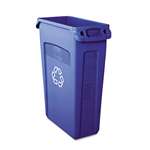 Rubbermaid&reg; Commercial Slim Jim Recycling Container w/Venting Channels, Plastic, 23 gal, Blue # RCP354007BE