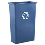 Rubbermaid&reg; Commercial Slim Jim Recycling Container, Rectangular, Plastic, 23gal, Blue # RCP354074BLU