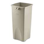 Rubbermaid&reg; Commercial Untouchable Waste Container, Square, Plastic, 23 gal, Beige # RCP356988BG