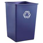 Rubbermaid&reg; Commercial Recycling Container, Square, Plastic, 35gal, Blue # RCP395873BLU