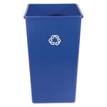 Rubbermaid&reg; Commercial Recycling Container, Square, Plastic, 50 gal, Blue # RCP395973BLU