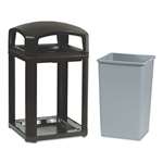 Rubbermaid&reg; Commercial Landmark Series Classic Dome Top Container, Plastic, 35 gal, Sable # RCP3970SAB