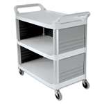 Rubbermaid&reg; Commercial Xtra Utility Cart, 300-lb Cap, Three-Shelf, 20w x 40-5/8d x 37-4/5h, Off-White # RCP4093CRE