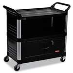 Rubbermaid&reg; Commercial Xtra Equipment Cart, 300-lb Cap, Three-Shelf, 20-3/4w x 40-5/8d x 37-4/5h, Black # RCP4095BLA