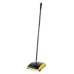 Rubbermaid&reg; Commercial Dual Action Sweeper, Boar/Nylon Bristles, 42" Steel/Plastic Handle, Black/Yellow # RCP421388BLA