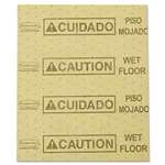 Rubbermaid&reg; Commercial Over-the-Spill Pad, "Caution Wet Floor", Yellow, 16 1/2" x 20", 25 Sheets/Pad # RCP4252YEL