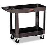 Rubbermaid&reg; Commercial Heavy-Duty Utility Cart, 2-Shelf, 18w x 39d x 33h, Black # RCP450088BK