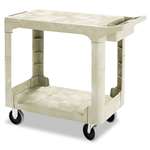 Rubbermaid&reg; Commercial Flat Shelf Utility Cart, 2-Shelf, 19-3/16w x 37-7/8d x 33-1/3h, Beige # RCP450500BG