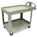 Rubbermaid&reg; Commercial Heavy-Duty Utility Cart, 2-Shelf, 25-7/8w x 45-1/4d x 33-1/4h, Beige # RCP452088BG