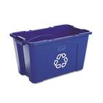 Rubbermaid&reg; Commercial Stacking Recycle Bin, Rectangular, Polyethylene, 18 gal, Blue # RCP571873BE