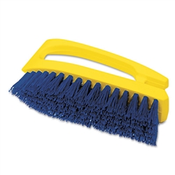 Rubbermaid&reg; Commercial Iron-Shaped Handle Scrub Brush, 6" Brush, Yellow Plastic Handle/Blue Bristles # RCP6482COB