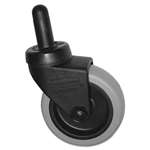 Rubbermaid&reg; Commercial Replacement Swivel Bayonet Casters, 3" Wheel, Thermoplastic Rubber, Black # RCP7570L2