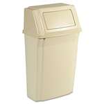 Rubbermaid&reg; Commercial Slim Jim Wall-Mounted Container, Rectangular, Plastic, 15gal, Beige # RCP7822BEI