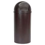 Rubbermaid&reg; Commercial Marshal Classic Container, Round, Polyethylene, 25gal, Brown # RCP817088BRO