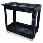 Rubbermaid&reg; Commercial Service/Utility Cart, 2-Shelf, 16w x 34d x 31-1/4h, Black # RCP9T6600BLA