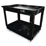 Rubbermaid&reg; Commercial Service/Utility Cart, 2-Shelf, 24w x 40d x 31-1/4h, Black # RCP9T6700BLA