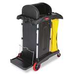 Rubbermaid&reg; Commercial High-Security Healthcare Cleaning Cart, 22w x 48-1/4d x 53-1/2h, Black # RCP9T7500BK