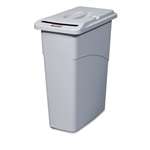 Rubbermaid&reg; Commercial Slim Jim Confidential Document Receptacle w/Lid, Rectangle, 23 gal, Light Gray # RCP9W15LGY