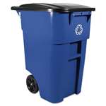 Rubbermaid&reg; Commercial Brute Rollout Container, Square, Plastic, 50 gal, Blue # RCP9W27BLU