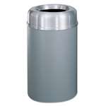 Rubbermaid&reg; Commercial Crowne Collection Open Top Receptacle, Aluminum/Steel, 30 gal, Silver/Gray # RCPAOT30SAGRPL