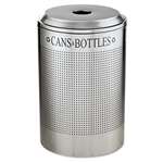 Rubbermaid&reg; Commercial Silhouette Can/Bottle Recycling Receptacle, Round, Steel, 26 gal, Silver # RCPDRR24CSM