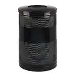 Rubbermaid&reg; Commercial Classics Perforated Open Top Receptacle, Round, Steel, 51 gal, Black # RCPS55ETBK