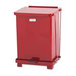 Rubbermaid&reg; Commercial Defenders Biohazard Step Can, Square, Steel, 7 gal, Red # RCPST7ERDPL