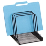 Rolodex Mesh Flip File Folder Sorter, 5 Sections, Black