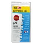 Redi-Tag Laser Printable Index Tabs, 7/16w x 1h, White,