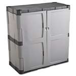 Rubbermaid&reg; Double-Door Storage Cabinet - Base, 36w x 18d x 36h, Gray/Black # RUB7085