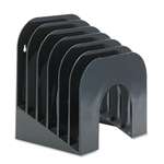 Rubbermaid&reg; Six-Tier Jumbo Incline Sorter, Plastic, 9 3/8 x 10 1/2 x 7 3/8, Black # RUB96601ROS