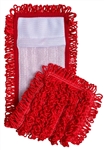 18 inch red microfiber pocket mop with canvas back for wet and dry floor cleaning
