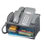 Safco Onyx Angled Mesh Steel Telephone Stand, 11 3/4w x