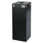 Safco&reg; Public Square Recycling Container, Square, Steel, 37 gal, Black # SAF2983BL