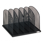 Safco Mesh Desk Organizer, 5 Sections, Steel, 12 3/8w x