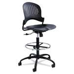 Safco&reg; Zippi Plastic Extended-Height Chair, Black # SAF3386BL