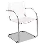 Safco&reg; Flaunt Series Guest Chair, White Leather/Chrome # SAF3457WH