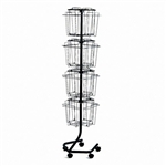 Safco 16-Pocket, Welded Open Wire Rotary Display Rack, 