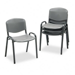 Safco Contour Stacking Chairs, Charcoal w/Black Frame, 